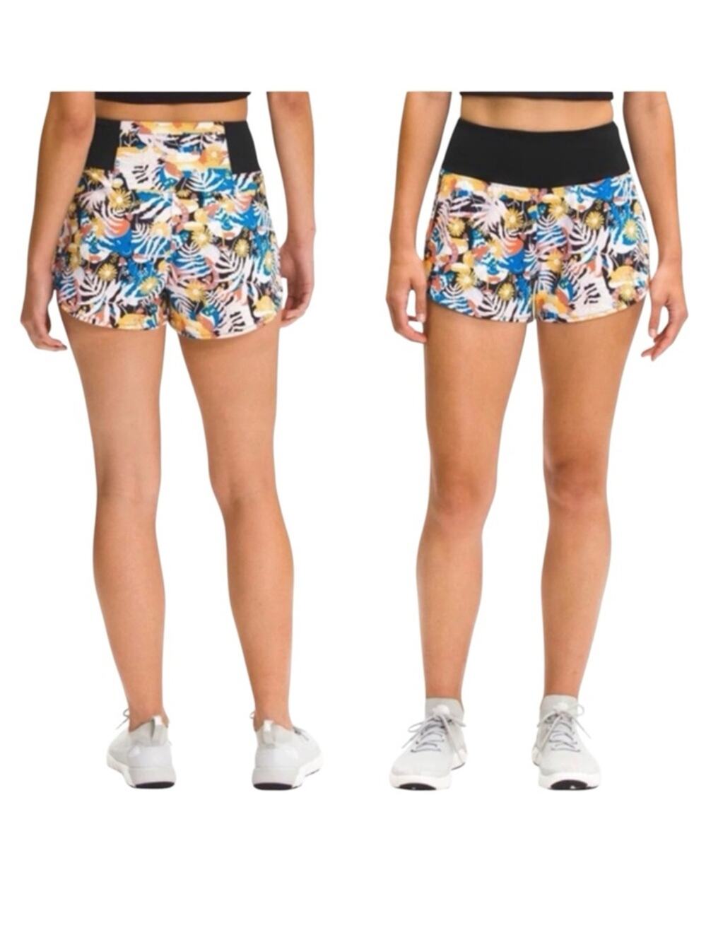 THE NORTH FACE Arque Floral Printed Waistband Athletic Short Women’s Sz XL